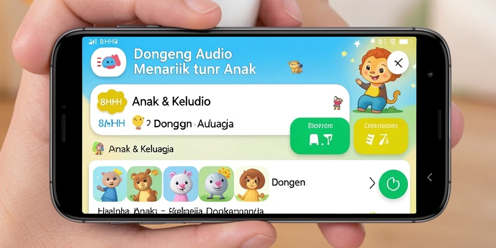 Tampilan antarmuka aplikasi 8HHH yang ramah anak.