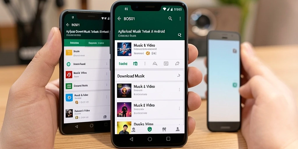 Tampilan interface BOS01 yang sederhana dan mudah digunakan untuk Download Musik.