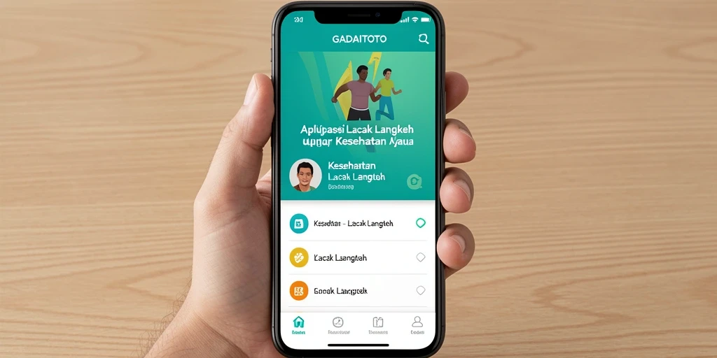 Screenshot GADAITOTO menampilkan antarmuka pelacakan langkah yang efektif.