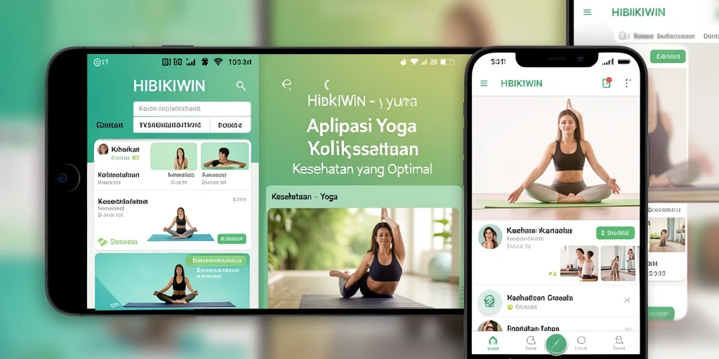 Antarmuka HIBIKIWIN menampilkan sesi Yoga yang menarik dan mudah diakses.