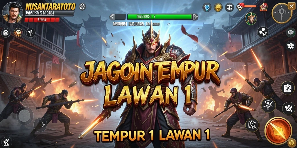 Tampilan antarmuka pertempuran 1 lawan 1 di NUSANTARATOTO.