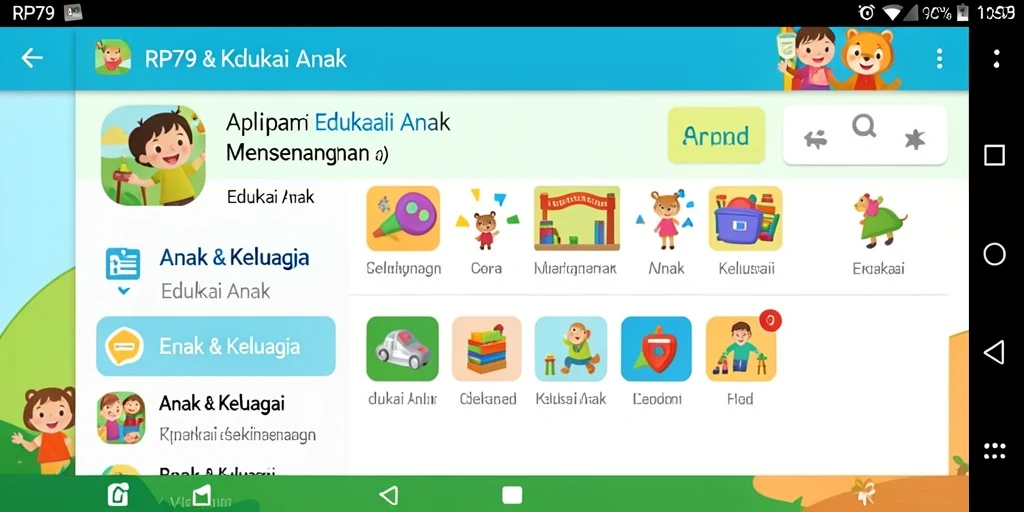 Antarmuka RP79 yang ramah untuk anak-anak dan edukatif.