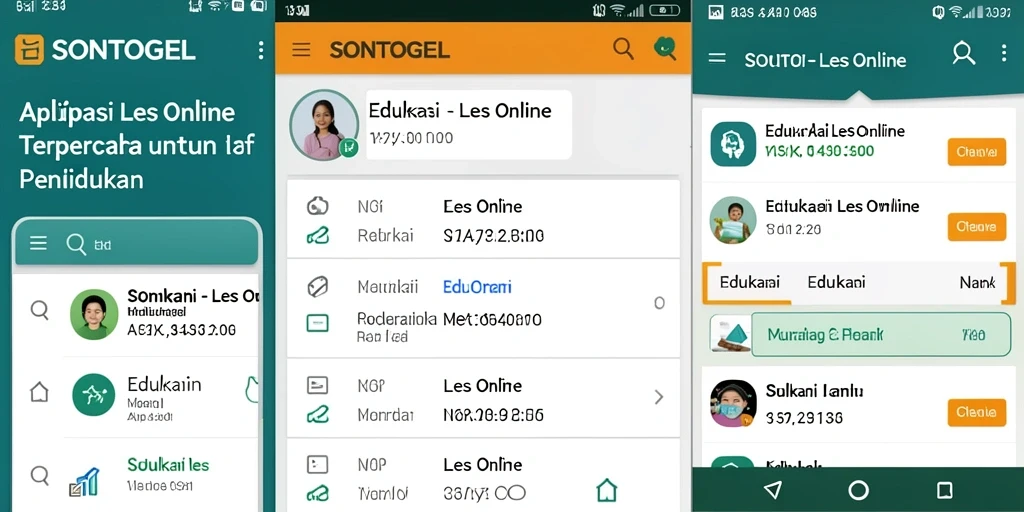 Tampilan antarmuka aplikasi Les Online SONTOGEL yang interaktif dan user-friendly.