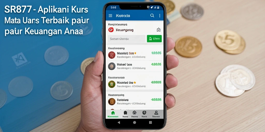 Antarmuka SR877 menampilkan nilai tukar mata uang secara jelas dan informatif.