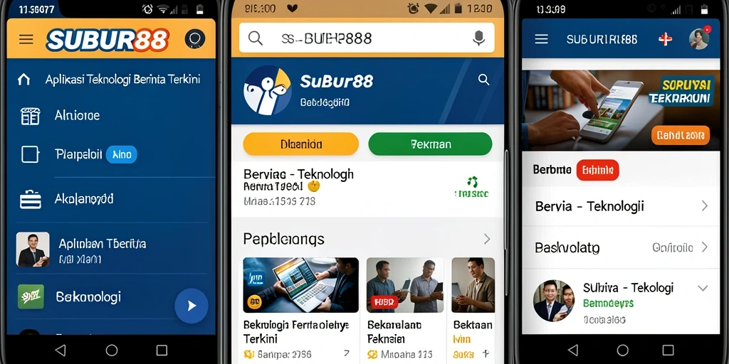 Tampilan antarmuka SUBUR88 yang modern dan informatif.