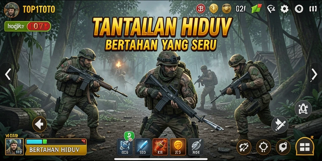 Antarmuka permainan TOP1TOTO yang penuh aksi.